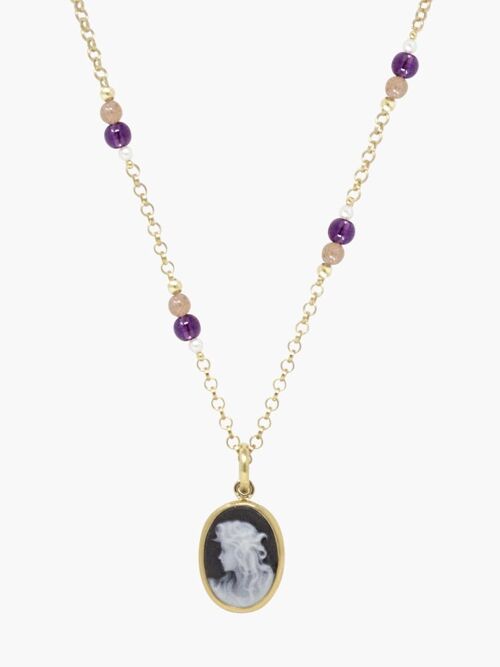 Little Lovelies Gold-plated Black Cameo Necklace