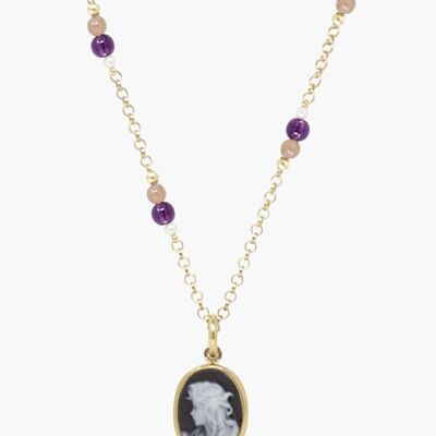 Little Lovelies Gold-plated Black Cameo Necklace