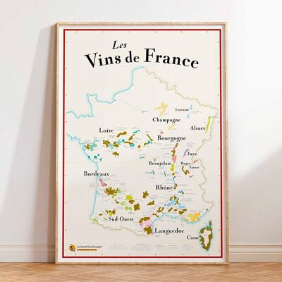 Französische Weinkarte zum Rubbeln – 50 x 70 cm