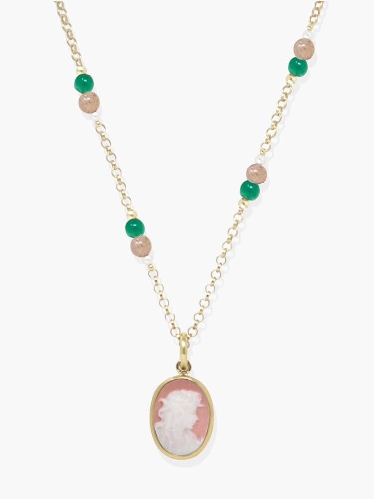 Little Lovelies Gold-plated Pink Cameo Necklace