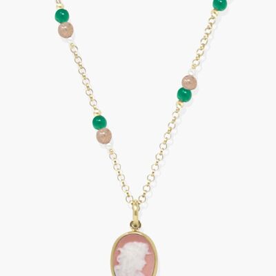 Little Lovelies Gold-plated Pink Cameo Necklace