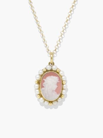 Collier camée rose et perles Little Lovelies 1