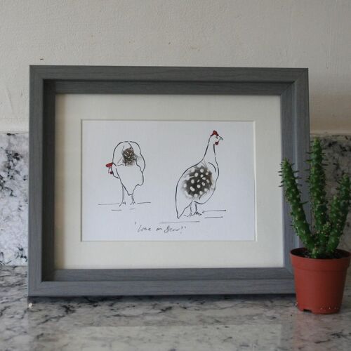 Guinea Fowl - Come on Dear Mini Print