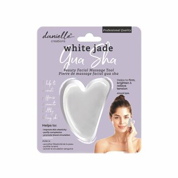 Outil de massage facial Gua Sha - Jade blanc 2