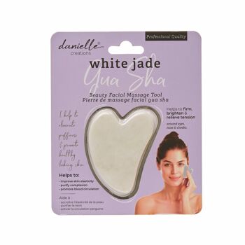 Outil de massage facial Gua Sha - Jade blanc 3