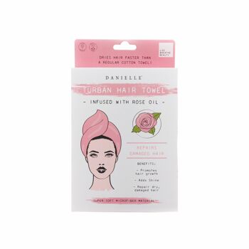 Turban pour cheveux infusé à l'huile de rose 3