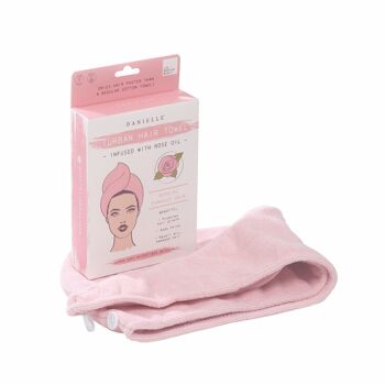 Turban pour cheveux infusé à l'huile de rose 5