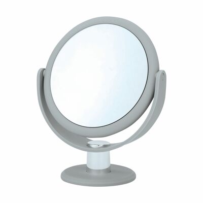 23.5cm Round Soft Touch Mirror - Grey - True Image/X10 Mag