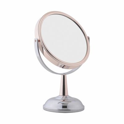 Specchio midi in metallo misto da 25 cm - Cromo e oro rosa - True Image/X5 Mag