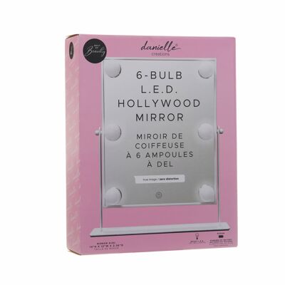 Espejo Hollywood L.E.D de 35 cm con bombillas - Blanco - Imagen real (B)