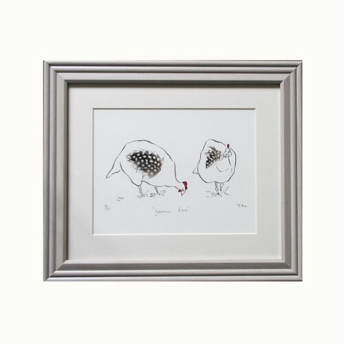 Guinea Fowl Print - Mounted
