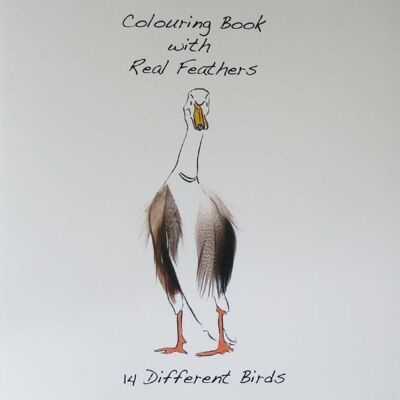 Livre de coloriage avec plumes - Couverture de canard coureur