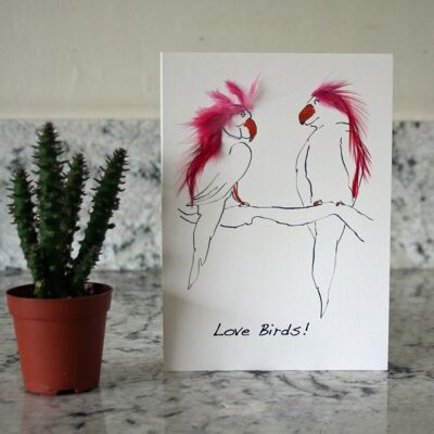 Valentine Love Birds Karten - Love Birds Pink
