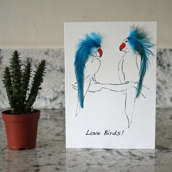 Cartes Valentine Love Birds - Love Birds Bleu