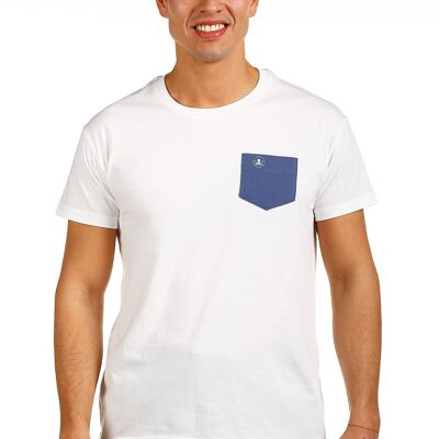 Camiseta Bolsillo Hombre Nv1Cbolsillo-Blanco