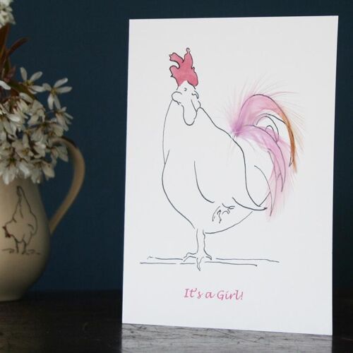 New Baby Cards - It's a girl pale pink