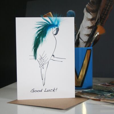 Tarjetas de buena suerte - Blue Parrot Good Luck