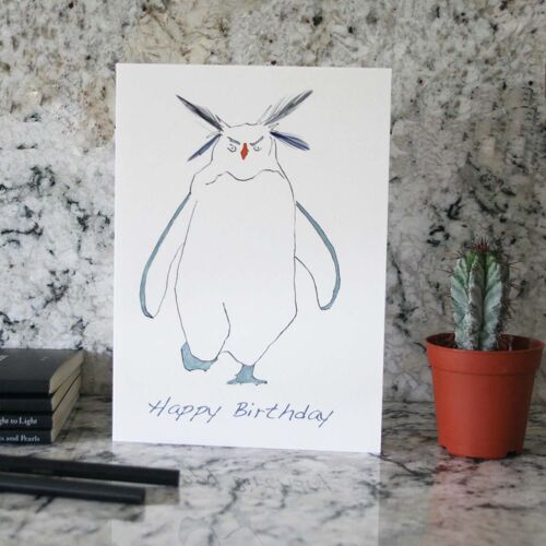 Rockhopper Penguin Birthday Card