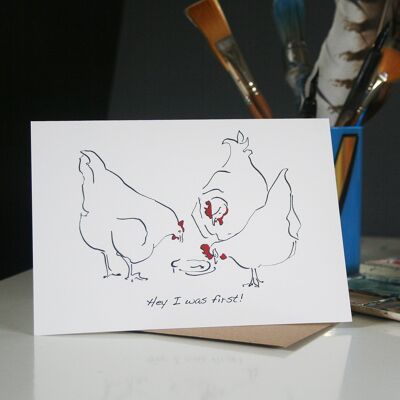 Hen Cards - Hey I was First