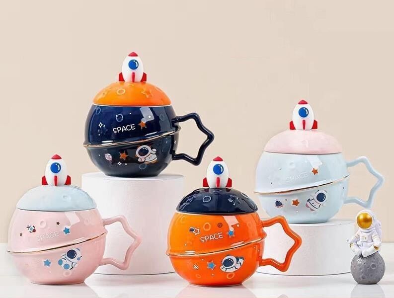 Raumschiffbecher mit Deckel in Geschenkbox 480 ml -DF-516