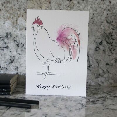 Tarjetas de feliz cumpleaños Oh Me gallo - Rosa pálido