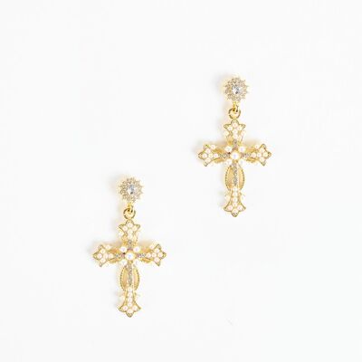 Boucles d'oreilles croix vintage