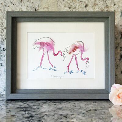 Mini estampado Flamingos Walking