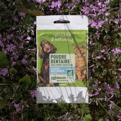 Poudre Dentaire BIO pour Chien et Chat - Mauvaise haleine et tartre - 100g