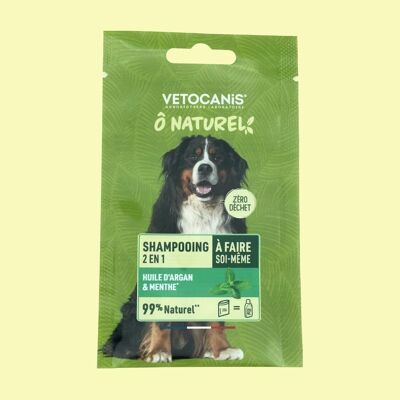 2in1 Natürliches Shampoo für Hunde Arganöl und Minze – 20 g + 210 ml Wasser = 250 ml Shampoo