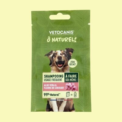 Shampoo naturale per cani Aloe Vera e fiori di ciliegio - 20 g + 210 ml di acqua = 250 ml di shampoo