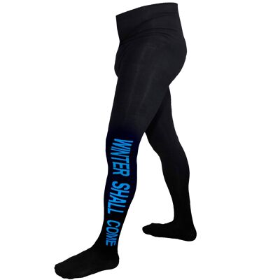 Collants Homme >>Winter Shall Come : Noir et Bleuet<<