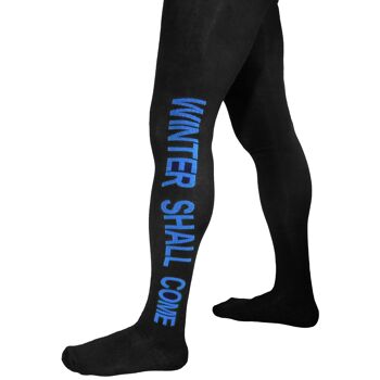 Collants Homme >>Winter Shall Come : Noir et Bleuet<< 2