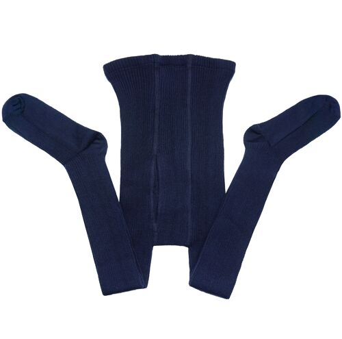 Ribbed Cotton Tights for Men >>Navy<<