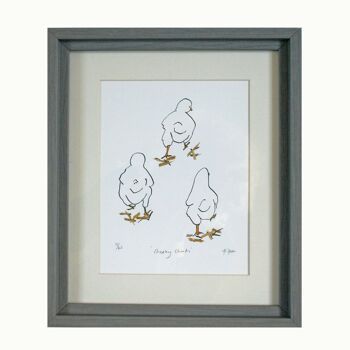 Cheeky Chicks Print avec de la paille - Encadré