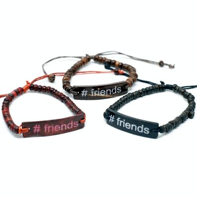 CocoSG-06 - Coco-Slogan-Armbänder - #Friends - Verkauft in 6x Einheit/en pro Außenhülle