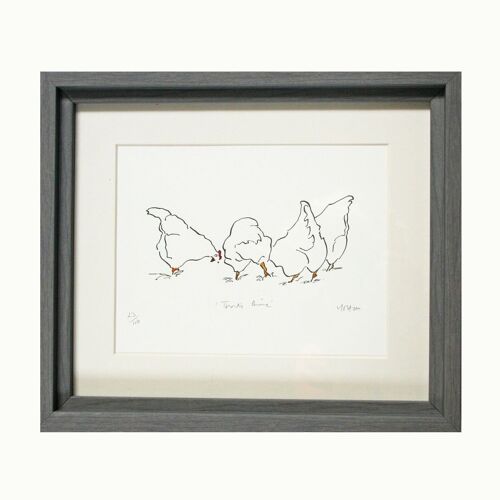 That's Mine Hens Print - Framed