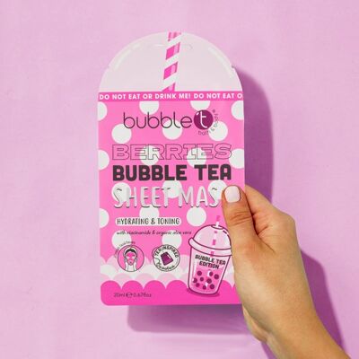 Maschera in tessuto idratante ai frutti di bosco - Bubble Tea Edition (20 ml)