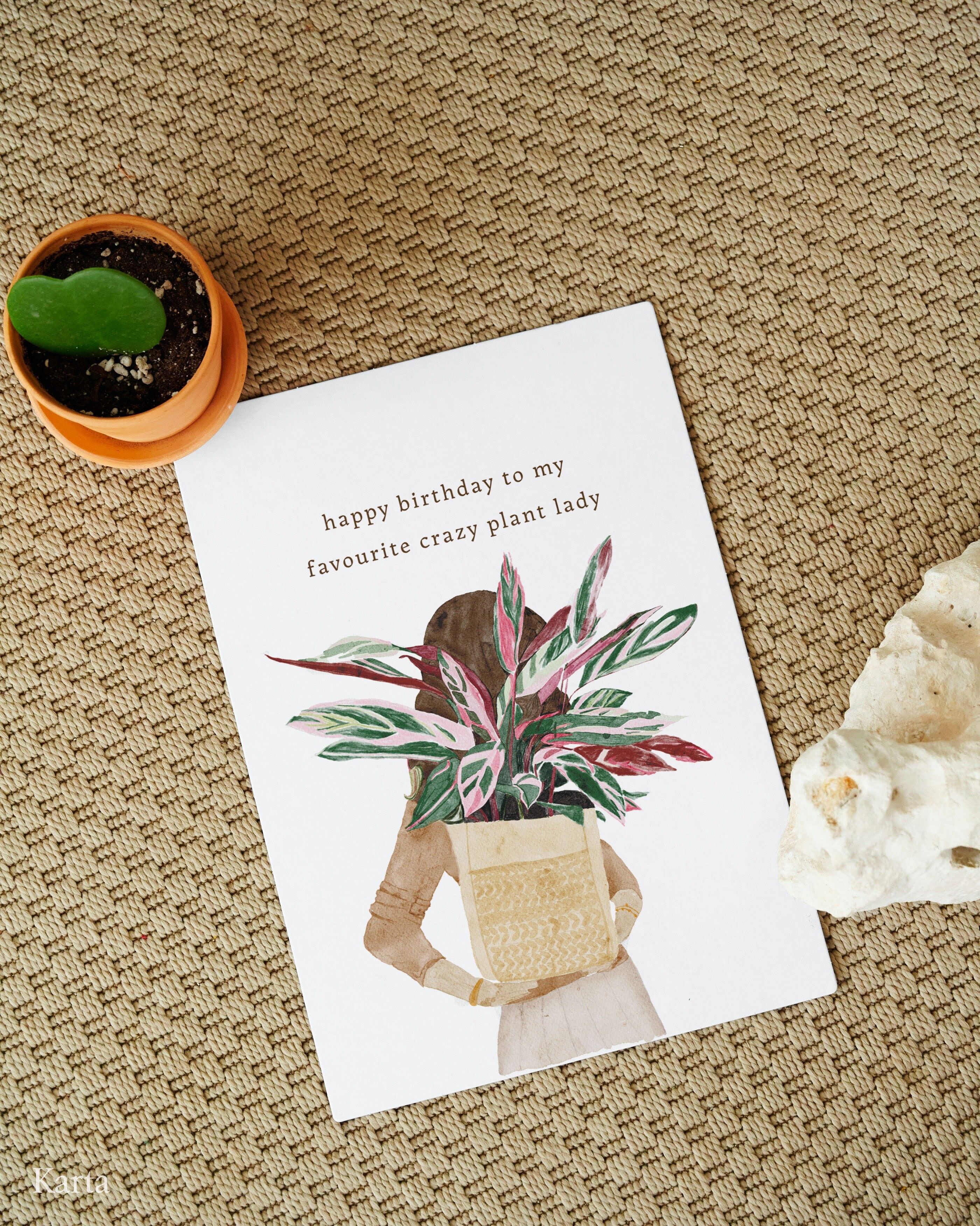 Biglietto d'auguri - signora delle piante