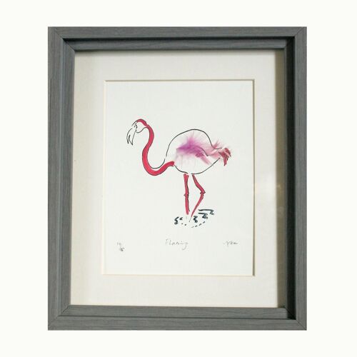 Flamingo Solo Print - Framed