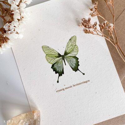 Funeral card - butterfly