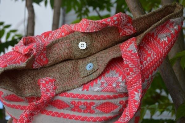 ROUND BAG HANDLOOM BIG GREEN