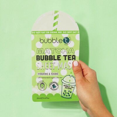 Maschera in tessuto idratante al matcha - Bubble Tea Edition (20ml)