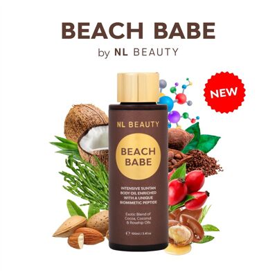BEACH BABE, Huile corporelle pour un bronzage rapide et une hydratation de la peau, 100 ml, NL Beauty™