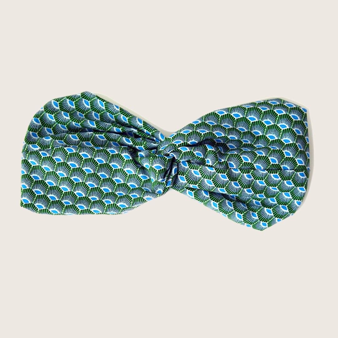 Headband CLARA / imprimé vert