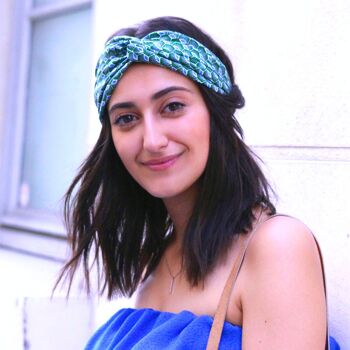 Headband CLARA / imprimé vert 1