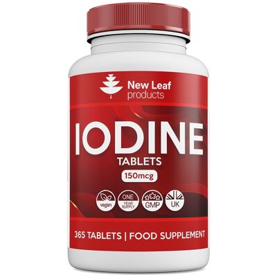 Comprimés d'iode 150 mcg Supplément (12 mois d'approvisionnement) Vegan Thyroid Support