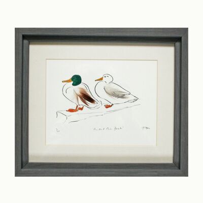 Mr & Mrs Duck Print - Enmarcado