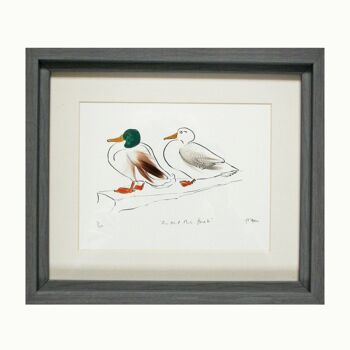 Mr & Mrs Duck Print - Encadré