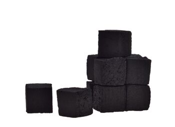 Lot de 72* Charbons à Chicha Narguilé Hookah Noix de Coco Saveur Exotique, Noir, 1kg , Cubes de 25 mm 2