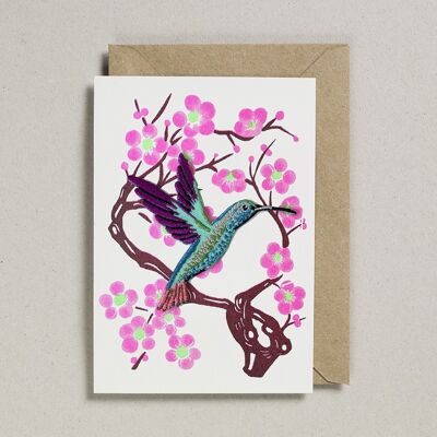 Riso Papercut Cards (Pack of 6) Iron on Hummingbird